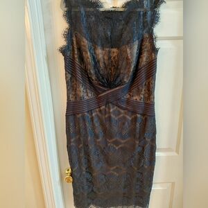 Tadashi Shoji Navy Lace Midi Dress